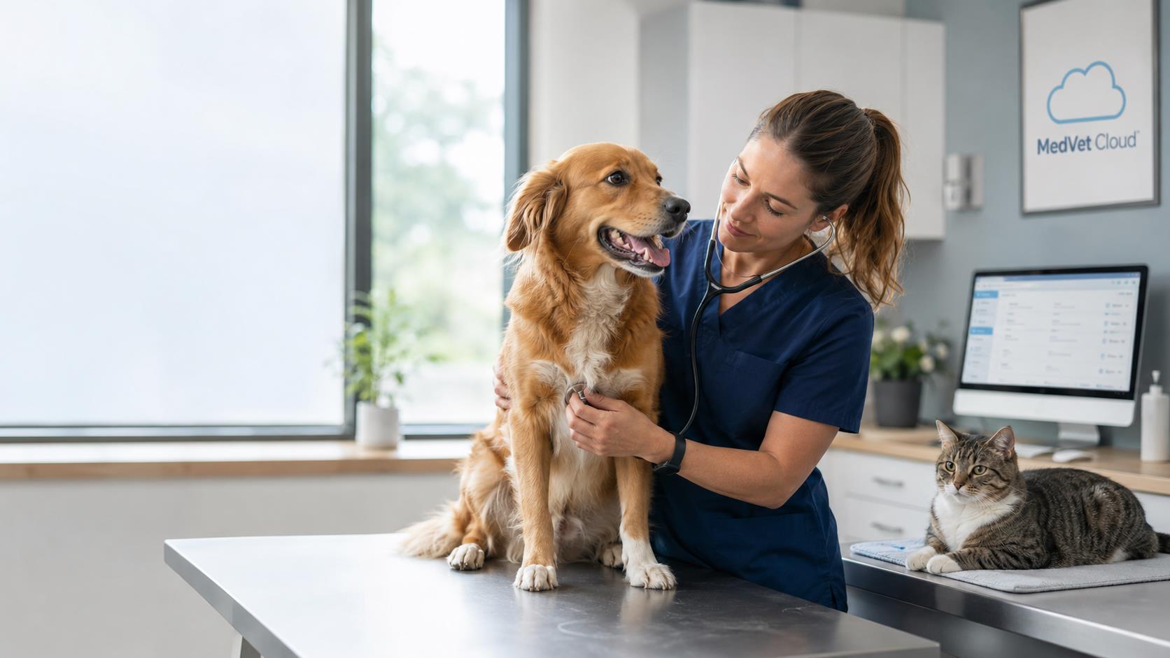 Ambiente veterinário com MedVet Cloud